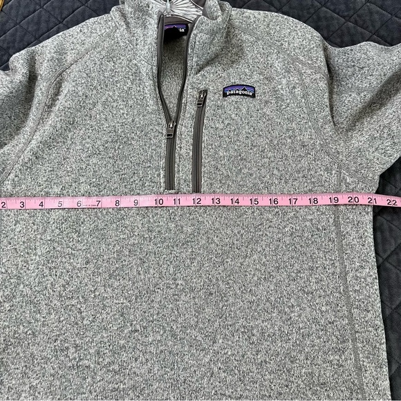 Patagonia Better Sweater Men’s Medium Fleece Grey 1/4 Zip Jacket Company Logo - Picture 8 of 9